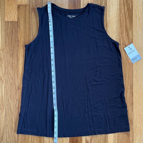 NWT Nine West Soft Spun Tank Top, Womens Size S Black - Picture 3 of 4